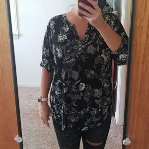 Lucky brand tunic style pluse size boho top